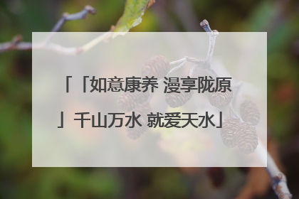 「如意康养 漫享陇原」千山万水 就爱天水