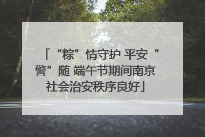 “粽”情守护 平安“警”随 端午节期间南京社会治安秩序良好