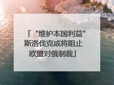 “维护本国利益” 斯洛伐克或将阻止欧盟对俄制裁