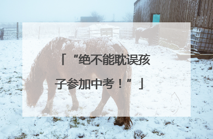 “绝不能耽误孩子参加中考！”