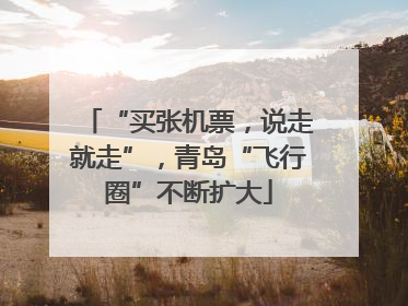 “买张机票，说走就走”，青岛“飞行圈”不断扩大
