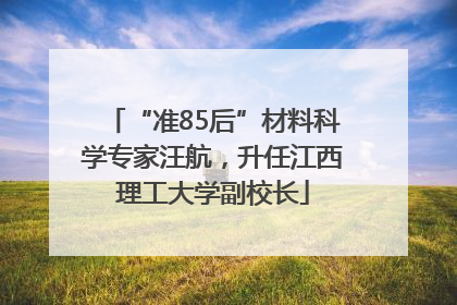 “准85后”材料科学专家汪航，升任江西理工大学副校长