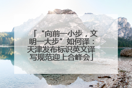 “向前一小步，文明一大步”如何译：天津发布标识英文译写规范迎上合峰会