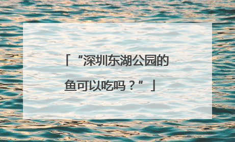 “深圳东湖公园的鱼可以吃吗？”