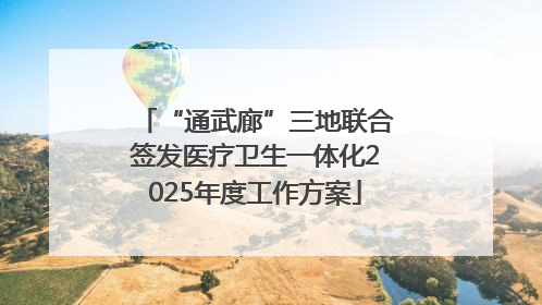 “通武廊”三地联合签发医疗卫生一体化2025年度工作方案