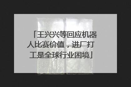 王兴兴等回应机器人比赛价值，进厂打工是全球行业困境