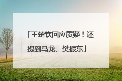 王楚钦回应质疑！还提到马龙、樊振东