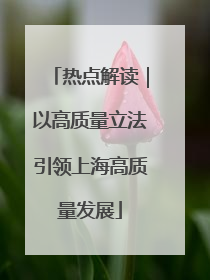 热点解读｜以高质量立法引领上海高质量发展