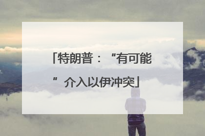 特朗普：“有可能”介入以伊冲突