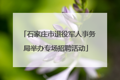 石家庄市退役军人事务局举办专场招聘活动