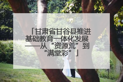 甘肃省甘谷县推进基础教育一体化发展——从“资源荒”到“满堂彩”