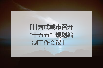 甘肃武威市召开“十五五”规划编制工作会议