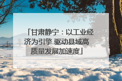 甘肃静宁：以工业经济为引擎 驱动县域高质量发展加速度