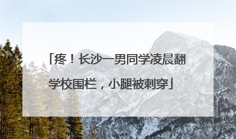疼！长沙一男同学凌晨翻学校围栏，小腿被刺穿