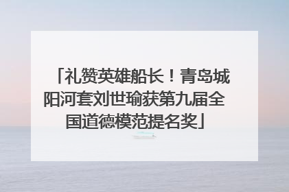 礼赞英雄船长！青岛城阳河套刘世瑜获第九届全国道德模范提名奖