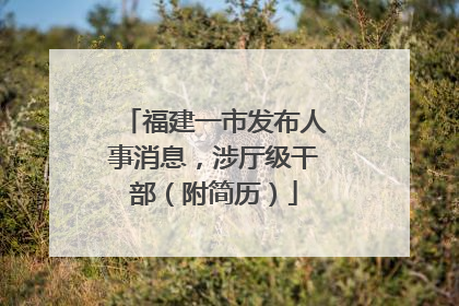 福建一市发布人事消息，涉厅级干部（附简历）