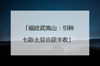福建武夷山：引种七彩土豆喜获丰收