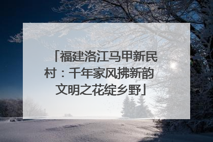 福建洛江马甲新民村：千年家风拂新韵 文明之花绽乡野