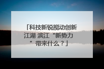 科技新锐搅动创新江湖 滨江“新势力”带来什么？