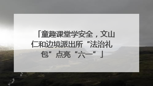 童趣课堂学安全，文山仁和边境派出所“法治礼包”点亮“六一”