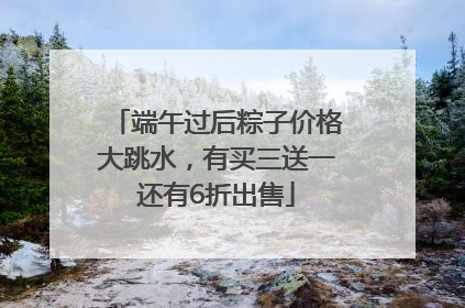 端午过后粽子价格大跳水，有买三送一还有6折出售