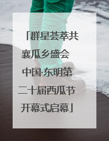 群星荟萃共襄瓜乡盛会 中国·东明第二十届西瓜节开幕式启幕