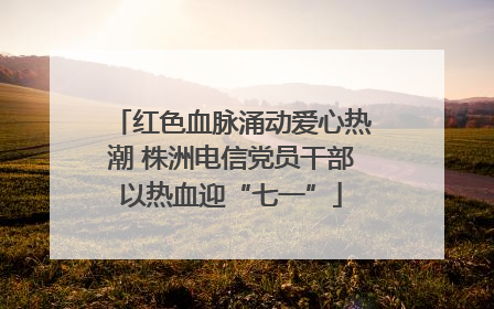 红色血脉涌动爱心热潮 株洲电信党员干部以热血迎“七一”