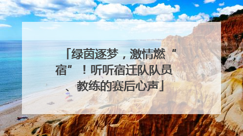 绿茵逐梦，激情燃“宿”！听听宿迁队队员、教练的赛后心声