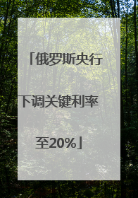 俄罗斯央行下调关键利率至20%