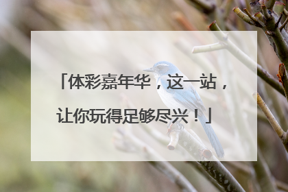 体彩嘉年华，这一站，让你玩得足够尽兴！