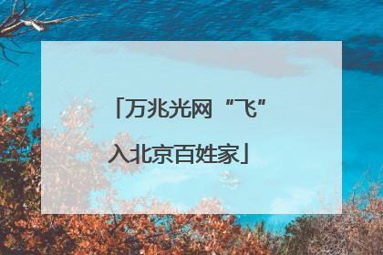万兆光网“飞”入北京百姓家