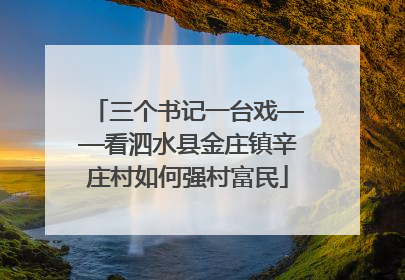 三个书记一台戏——看泗水县金庄镇辛庄村如何强村富民