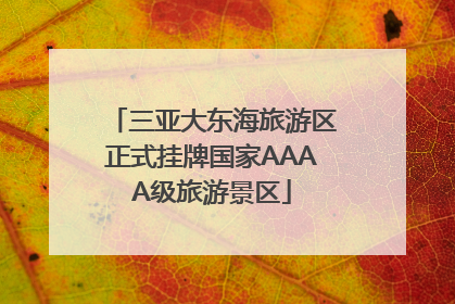 三亚大东海旅游区正式挂牌国家AAAA级旅游景区