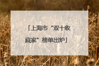 上海市“双十收藏家”榜单出炉