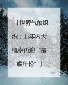 世界气象组织：五年内大概率再迎“最暖年份”