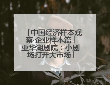 中国经济样本观察·企业样本篇︱亚华湖剧院：小剧场打开大市场