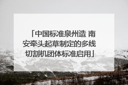 中国标准泉州造 南安牵头起草制定的多线切割机团体标准启用