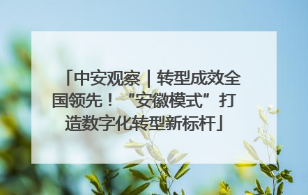 中安观察｜转型成效全国领先！“安徽模式”打造数字化转型新标杆