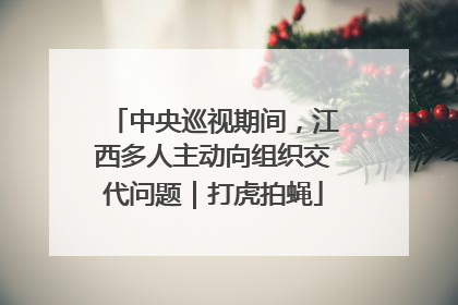 中央巡视期间，江西多人主动向组织交代问题｜打虎拍蝇