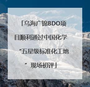 乌海广锦BDO项目顺利通过中国化学“五星级标准化工地”现场初评