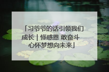 习爷爷的话引领我们成长｜懂感恩 敢奋斗 心怀梦想向未来