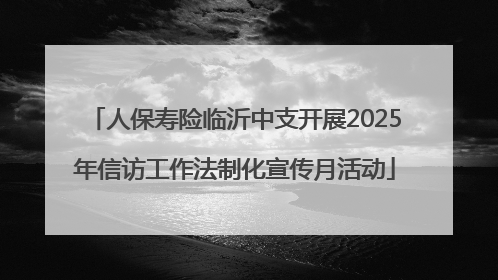 人保寿险临沂中支开展2025年信访工作法制化宣传月活动