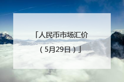 人民币市场汇价（5月29日）