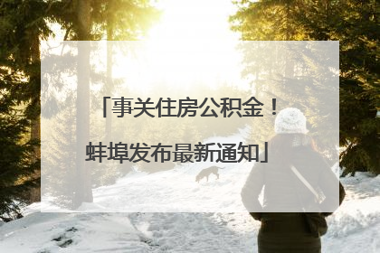 事关住房公积金！蚌埠发布最新通知