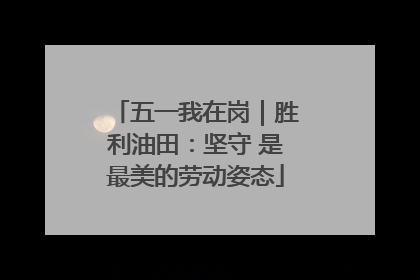 五一我在岗｜胜利油田：坚守 是最美的劳动姿态