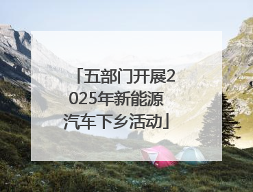 五部门开展2025年新能源汽车下乡活动