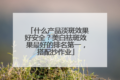 什么产品淡斑效果好安全？美白祛斑效果最好的排名第一，搭配抄作业