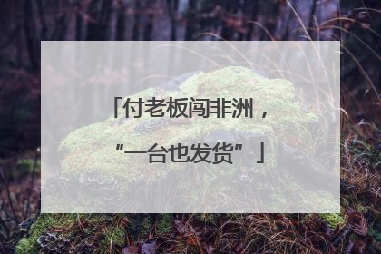 付老板闯非洲，“一台也发货”