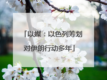 以媒：以色列筹划对伊朗行动多年