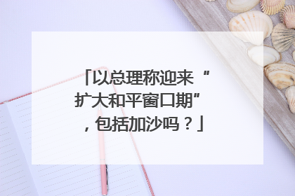 以总理称迎来“扩大和平窗口期”，包括加沙吗？